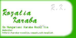 rozalia karaba business card